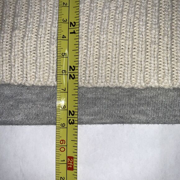 Sundance Sweater Womens Small Cable Knit Mix Media Cotton Pullover Gray Ivory - Picture 9 of 11